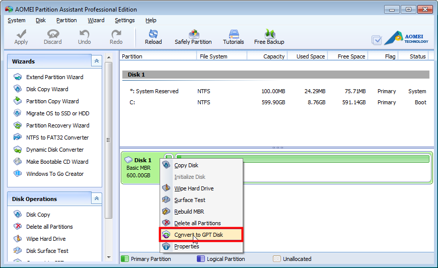 MBR to GPT. Разметка диска MBR название разделов. AOMEI Partition Assistant раздел Windows to go creator. Windows small Business Server 2011.