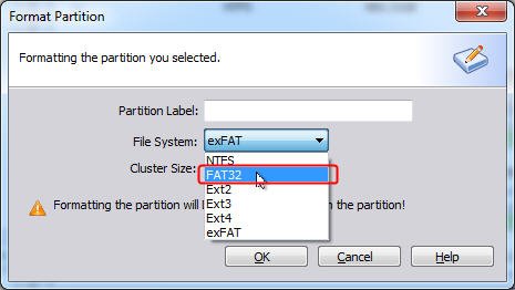 Exfat or fat32 usb