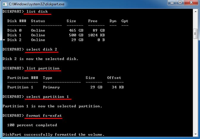how to format usb drive command promt