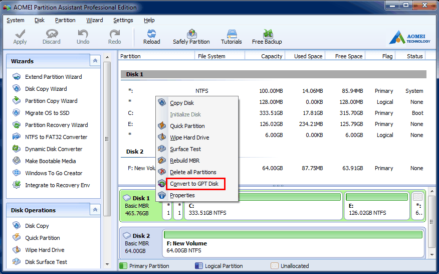 Convert Windows 7 Mbr Disk To Gpt Without Data Loss In Different Situations 3889