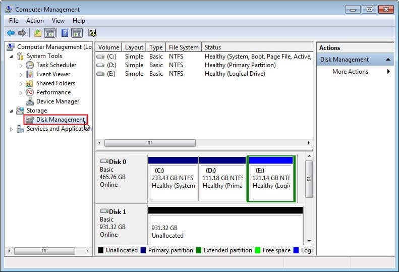 windows disk management tool