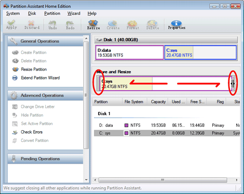 More Easily Resize and Move Partition