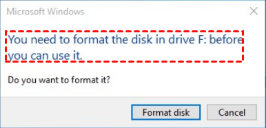 you need to format the disk external usb