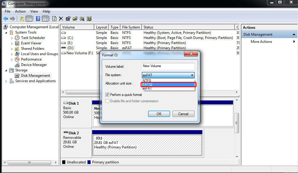 Freeware to Format exFAT FAT32 Windows 7,8,10