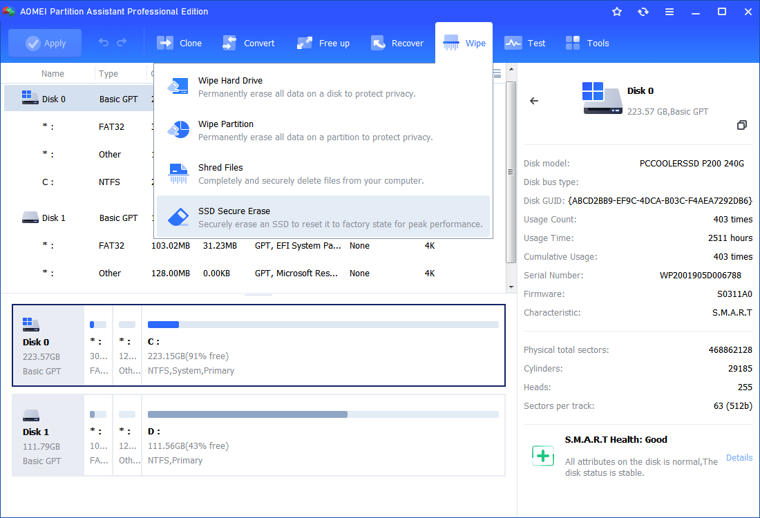 clean install on ssd