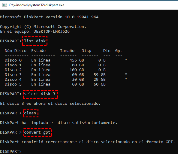 disk part clean disk command
