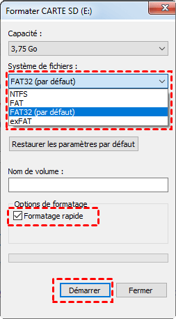 Comment formater une carte SDXC en FAT32 ou NTFS gratuitement sous Windows  10/8/7/11 ?